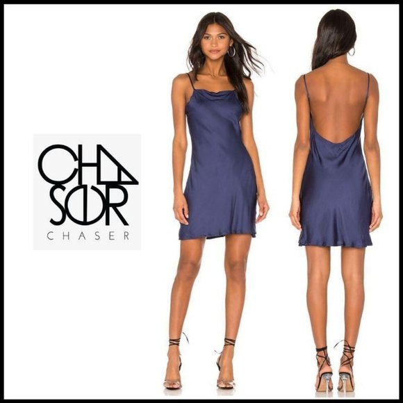 Chaser Dresses & Skirts - SOLD! CHASER Deep Scoop Back Midi Slip Dress, M